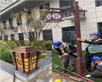 西安小區(qū)庭院燈、柱頭燈項(xiàng)目案例  陜西蘭光路燈廠產(chǎn)品